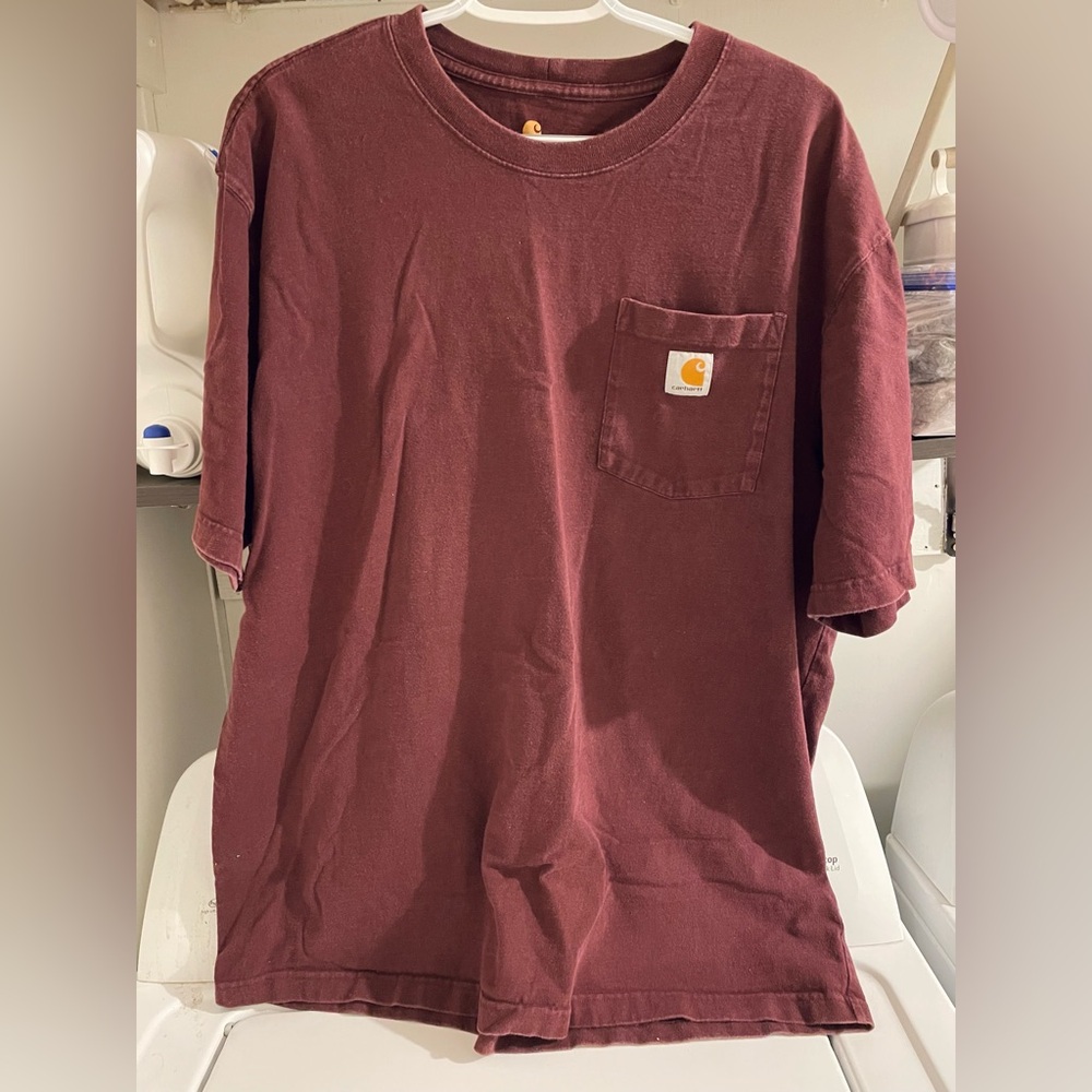 Carhartt Men's Maroon Pocket T-Shirt men’s Large